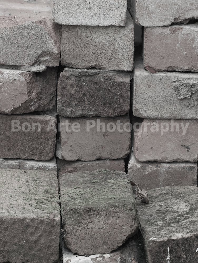 urban crime book cover stock bon arte photography A gritty urban crime book cover stock photo featuring stacked traditional vintage red bricks with terracotta tones and green moss for thriller or fiction design by Bon Arte Photography.